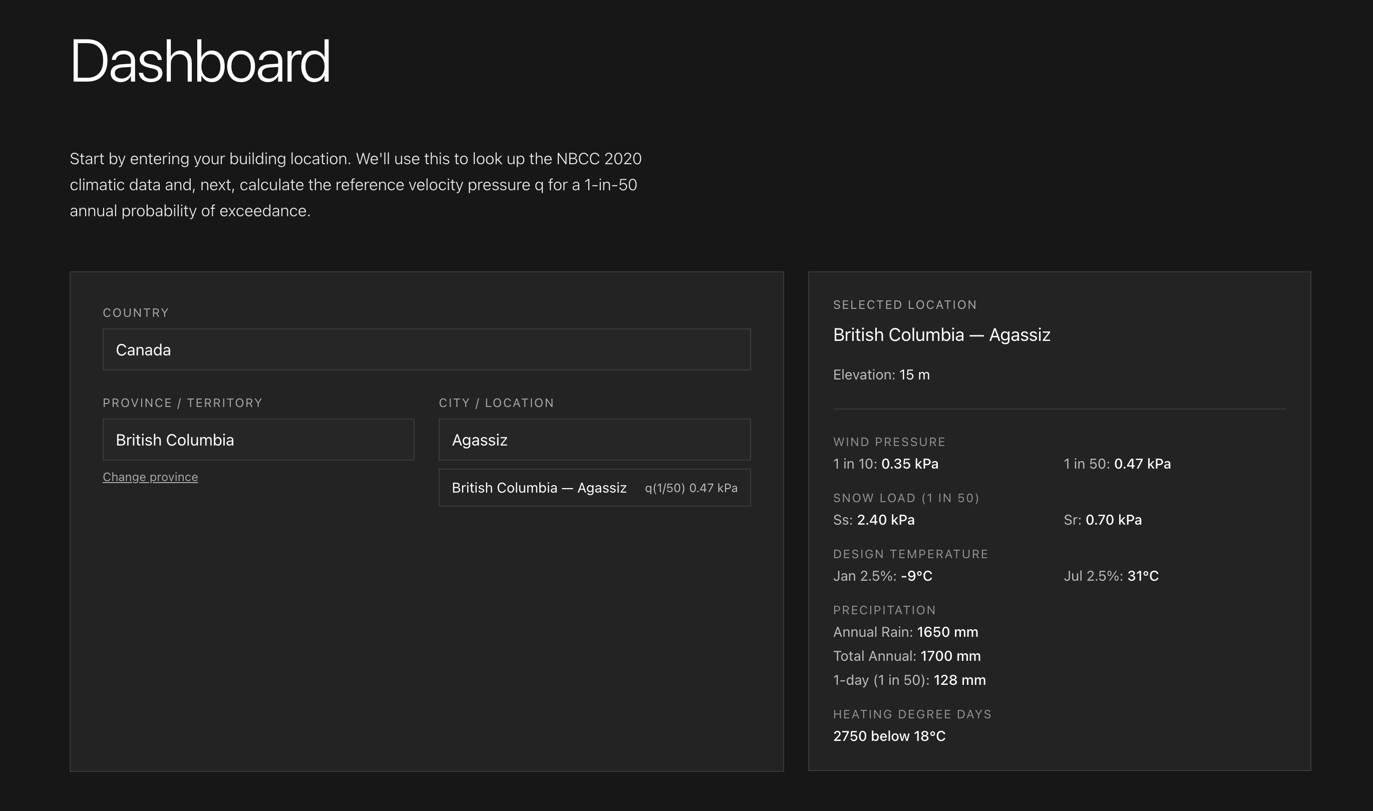 wind canada dashboard component 1